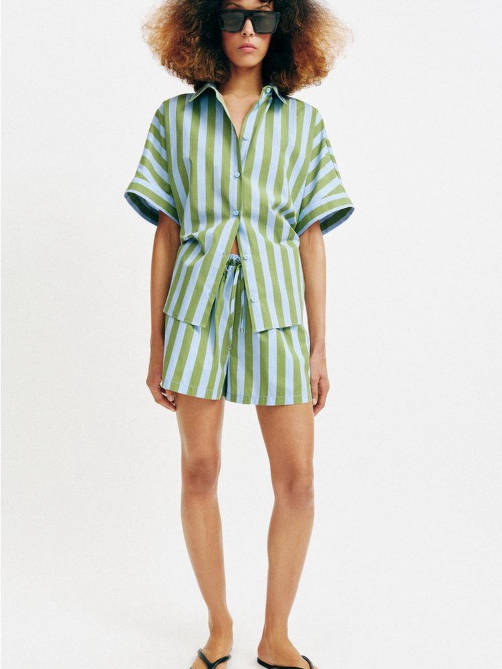 ZARA BNWT ZARA STRIPED SET. SOLD AS SET! GREEN/BLUE 4030/320/518